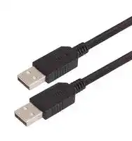 CAUAAHFX-075M: USB Cable, Type A Plug to Type A Plug, 750 mm, 29.5 ft, USB 2.0, Black