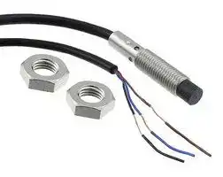E2B-S08KN04-WP-B1 5M: Inductive Proximity Sensor, Cylindrical, 4 mm, M8, PNP / SPST-NO, PVC Pre-Wired