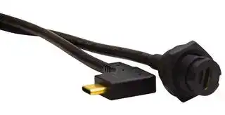 MP011828: USB Cable, C2 Panel Type C Jack to Type C R/A Plug, 1 m, 3.3 ft, USB 3.1, Black