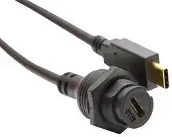 MP011830: USB Cable, C2 Panel Type C Jack to Type C Plug, 2 m, 6.6 ft, USB 3.1, Black