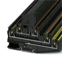 3002602: Fused Terminal Block, PE Foot, 5 Ways, 4 mm², Push In, 32 A