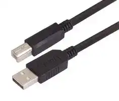 CAUABHFX-03M: USB Cable, Type A Plug to Type B Plug, 300 mm, 11.8 ft, USB 2.0, Black