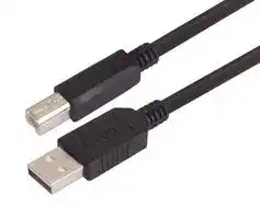CAUABHFX-05M: USB Cable, Type A Plug to Type B Plug, 500 mm, 19.7 ft, USB 2.0, Black