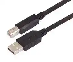 CAUABHFX-2M: USB Cable, Type A Plug to Type B Plug, 2 m, 6.6 ft, USB 2.0, Black