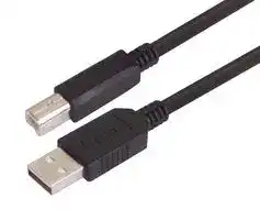 CAUABHFX-5M: USB Cable, Type A Plug to Type B Plug, 5 m, 16.4 ft, USB 2.0, Black