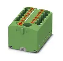 3273490: Panel Mount Barrier Terminal Block, Green, 24 A, 450 V, 13 Pole, Push In, 12 AWG