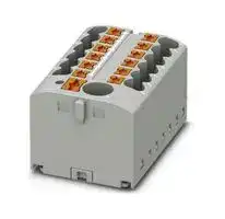 3273482: Panel Mount Barrier Terminal Block, Grey, 24 A, 450 V, 13 Pole, Push In, 12 AWG
