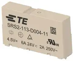 SRS2-113-D004-11: Safety Relay, DC Monostable, 4.5 VDC, SPST-NO, SPST-NC, SRS2 Series, Through Hole, 6 A, PC Pin