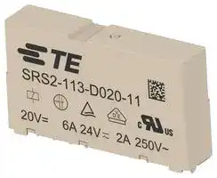 SRS2-113-D020-11: Safety Relay, DC Monostable, 20 VDC, SPST-NO, SPST-NC, SRS2 Series, Through Hole, 6 A, PC Pin