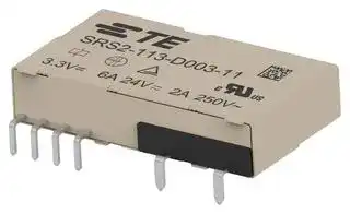 SRS2-113-D003-12: Safety Relay, DC Monostable, 3.3 VDC, SPST-NO, SPST-NC, SRS2 Series, Through Hole, 6 A