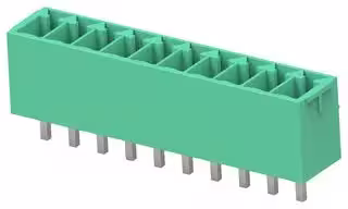 1-2842476-0: Terminal Block, 1Row, Green, Header, 3.5 mm, 10 Ways, 8 A, 300 V, Through Hole Vertical