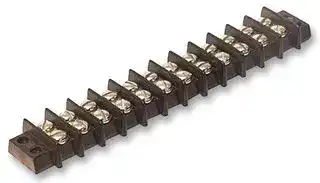 12-140: Panel Mount Barrier Terminal Block, 2 Row, 12 Ways, 16 AWG, 9.53 mm, 15 A
