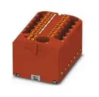 3273486: Panel Mount Barrier Terminal Block, Red, 24 A, 450 V, 13 Pole, Push In, 12 AWG