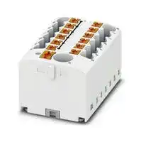 3273494: Panel Mount Barrier Terminal Block, White, 24 A, 450 V, 13 Pole, Push In, 12 AWG