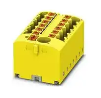 3273488: Panel Mount Barrier Terminal Block, Yellow, 24 A, 450 V, 13 Pole, Push In, 12 AWG