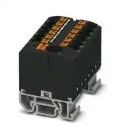3274202: Panel Mount Barrier Terminal Block, Black, 24 A, 690 V, 13 Pole, Push In, 12 AWG