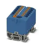 3274190: Panel Mount Barrier Terminal Block, Blue, 24 A, 690 V, 13 Pole, Push In, 12 AWG