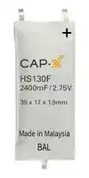 HS103F: Supercapacitor, Single Cell, 0.5 F, 2.75 V, Solder, ± 20%