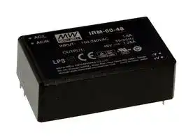 IRM-60-12: AC/DC PCB Mount Power Supply (PSU), ITE, 1 Output, 60 W, 12 VDC, 5 A