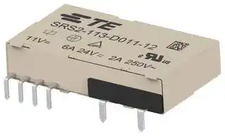 SRS2-113-D011-12: Safety Relay, DC Monostable, 11 VDC, SPST-NO, SPST-NC, SRS2 Series, Through Hole, 6 A