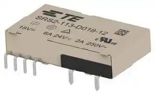 SRS2-113-D018-12: Safety Relay, DC Monostable, 18 VDC, SPST-NO, SPST-NC, SRS2 Series, Through Hole, 6 A