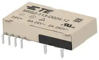 SRS2-113-D024-12: Safety Relay, DC Monostable, 24 VDC, SPST-NO, SPST-NC, SRS2 Series, Through Hole, 6 A