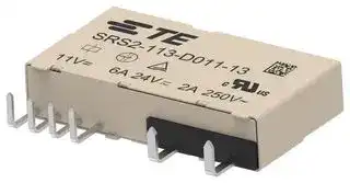 SRS2-113-D011-13: Safety Relay, DC Monostable, 11 VDC, SPST-NO, SPST-NC, SRS2 Series, Through Hole, 6 A