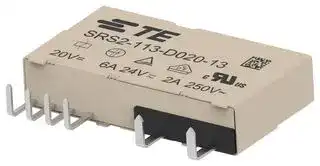 SRS2-113-D020-13: Safety Relay, DC Monostable, 20 VDC, SPST-NO, SPST-NC, SRS2 Series, Through Hole, 6 A