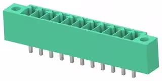 1-2842482-1: Terminal Block, 1Row, Green, w/ Flange, Header, 3.5 mm, 11 Ways, 8 A, 300 V, Through Hole Vertical