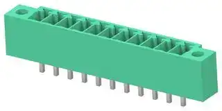 1-2842482-1: Terminal Block, 1Row, Green, w/ Flange, Header, 3.5 mm, 11 Ways, 8 A, 300 V, Through Hole Vertical