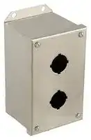 9001KYSS2: Control Station Enclosure, 30mm, Steel, 2 Holes, 30 mm, Grey, 197.1 mm, 92 mm