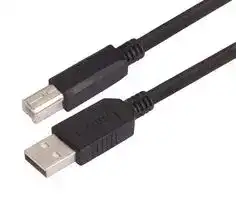 CAUBLKAB-075M: USB Cable, Type A Plug to Type B Plug, 750 mm, 29.5 ft, USB 2.0, Black