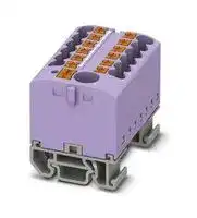 3274204: Panel Mount Barrier Terminal Block, Violet, 24 A, 690 V, 13 Pole, Push In, 12 AWG