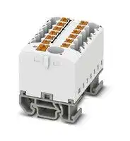 3274200: Panel Mount Barrier Terminal Block, White, 24 A, 690 V, 13 Pole, Push In, 12 AWG