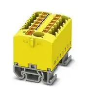 3274194: Panel Mount Barrier Terminal Block, Yellow, 24 A, 690 V, 13 Pole, Push In, 12 AWG