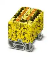 3274208: Panel Mount Barrier Terminal Block, Black/Yellow, 24 A, 690 V, 13 Pole, Push In, 12 AWG