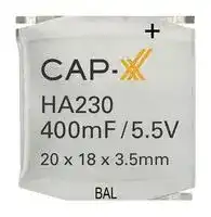 HA230F: Supercapacitor, Prismatic Ultra Thin, 0.4 F, 5.5 V, Solder, ± 20%