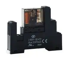 14FF-1Z-A1: Relay Socket, SPDT, Through Hole, PC Pin, 5 Pins, 10 A, 250 VAC, 14FF Series