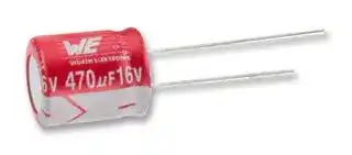 870135174001: Polymer Aluminium Electrolytic Capacitor, 390 µF, 6.3 V, Radial Leaded, 9000 µohm
