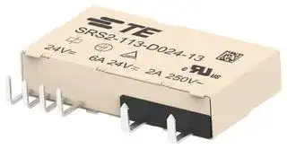 SRS2-113-D024-13: Safety Relay, DC Monostable, 24 VDC, SPST-NO, SPST-NC, SRS2 Series, Through Hole, 6 A