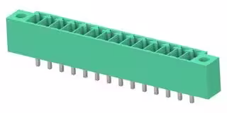 1-2842482-4: Terminal Block, 1Row, Green, w/ Flange, Header, 3.5 mm, 14 Ways, 8 A, 300 V, Through Hole Vertical
