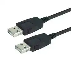 CAUZALAL-075M: USB Cable, Type A Plug to Type A Plug, 750 mm, 29.5 ft, USB 2.0, Black