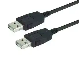CAUZALAL-1M: USB Cable, Type A Plug to Type A Plug, 1 m, 3.3 ft, USB 2.0, Black