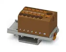 3273098: Panel Mount Barrier Terminal Block, Brown, 24 A, 690 V, 13 Pole, Push In, 12 AWG