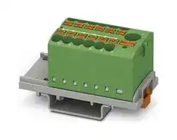 3273096: Panel Mount Barrier Terminal Block, Green, 24 A, 690 V, 13 Pole, Push In, 12 AWG