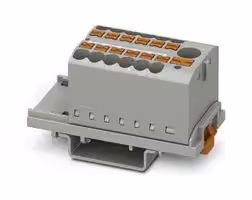 3273088: Panel Mount Barrier Terminal Block, Grey, 24 A, 690 V, 13 Pole, Push In, 12 AWG