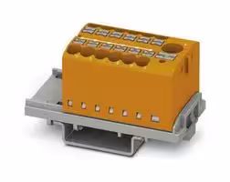 3273106: Panel Mount Barrier Terminal Block, Orange, 24 A, 690 V, 13 Pole, Push In, 12 AWG