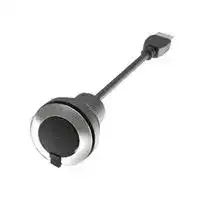 1.11.099.002/0010: USB Cable, IP65, USB Type A Receptacle to USB Type A Plug, 550 mm, 21.65 ", USB 3.0, Black