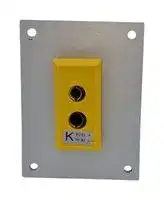 AS-K-FF + FSP-1: Thermocouple Connector, Standard, Yellow, 66 x 50mm Panel, K, Socket, 1Way, ANSI, Fascia Mount