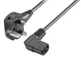 6ES7900-1BA00-0XA0: Power Cable, IEC, 3P R/A Male to 3P R/A Female, 230 VAC, 13 A, 3 m, Black, SIMATIC IPC Series, UK